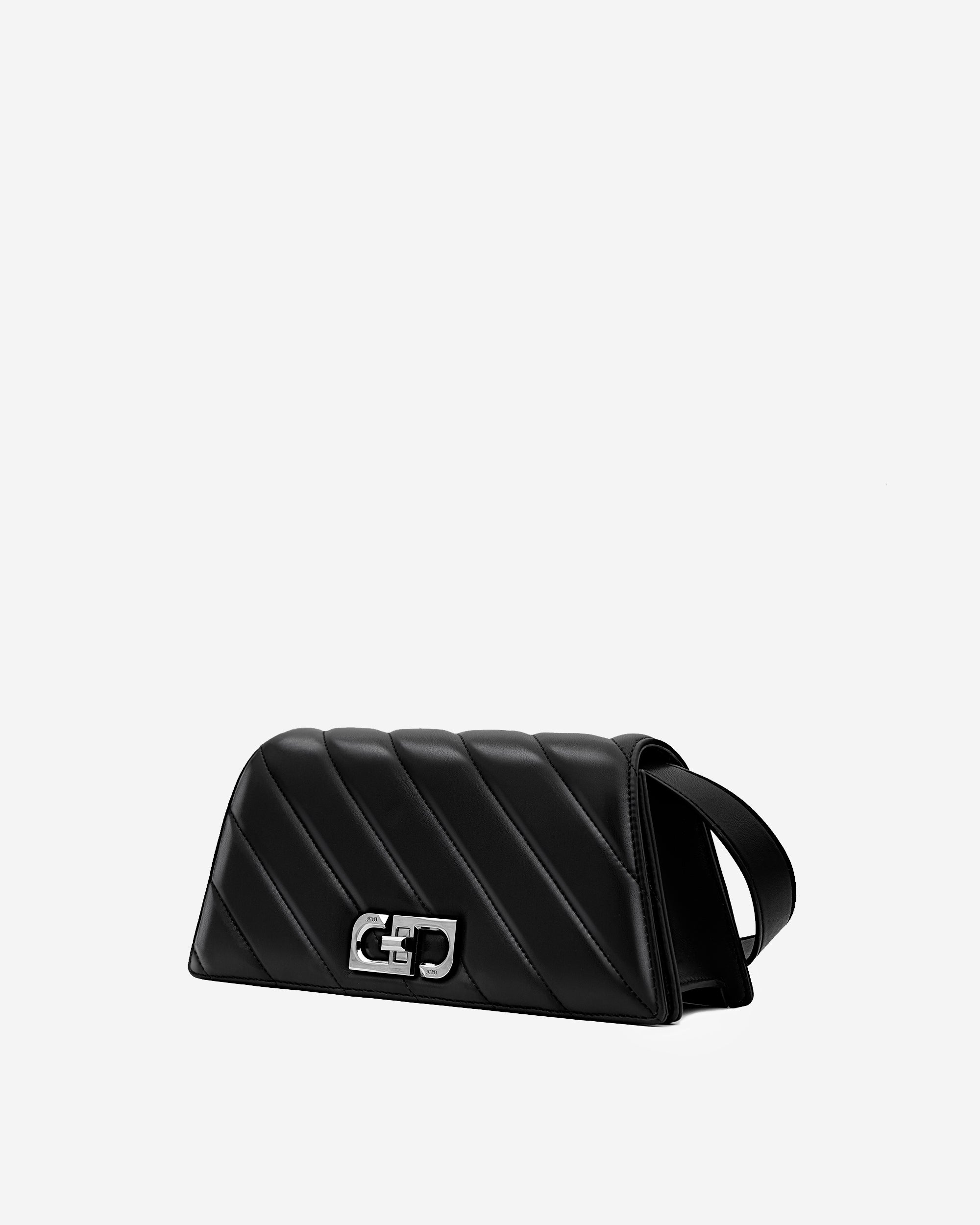 Elsa Front Flap Crossbody Bag - Black