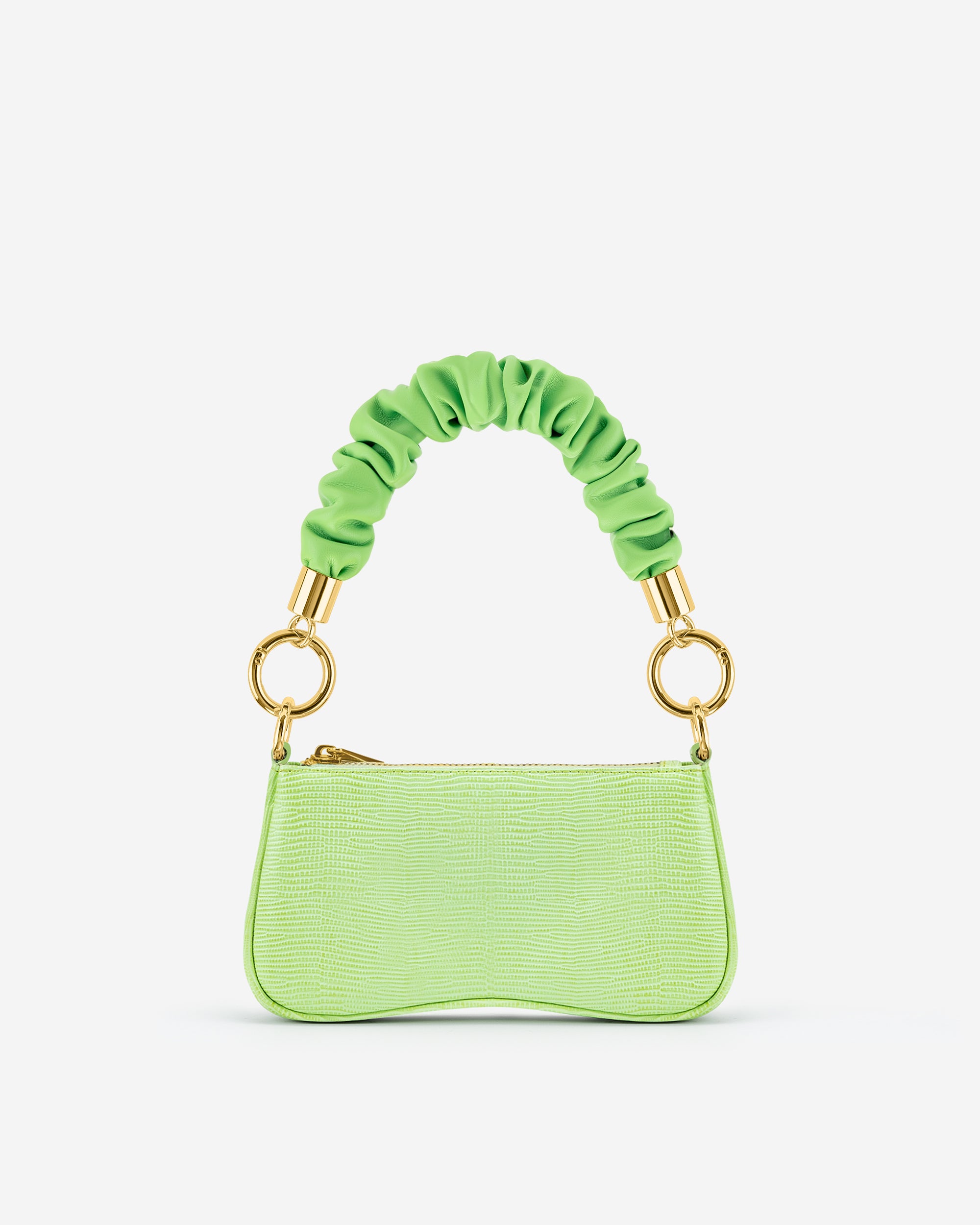 Eva Mini Gradient Chain Shoulder Bag - Lime Green Lizard