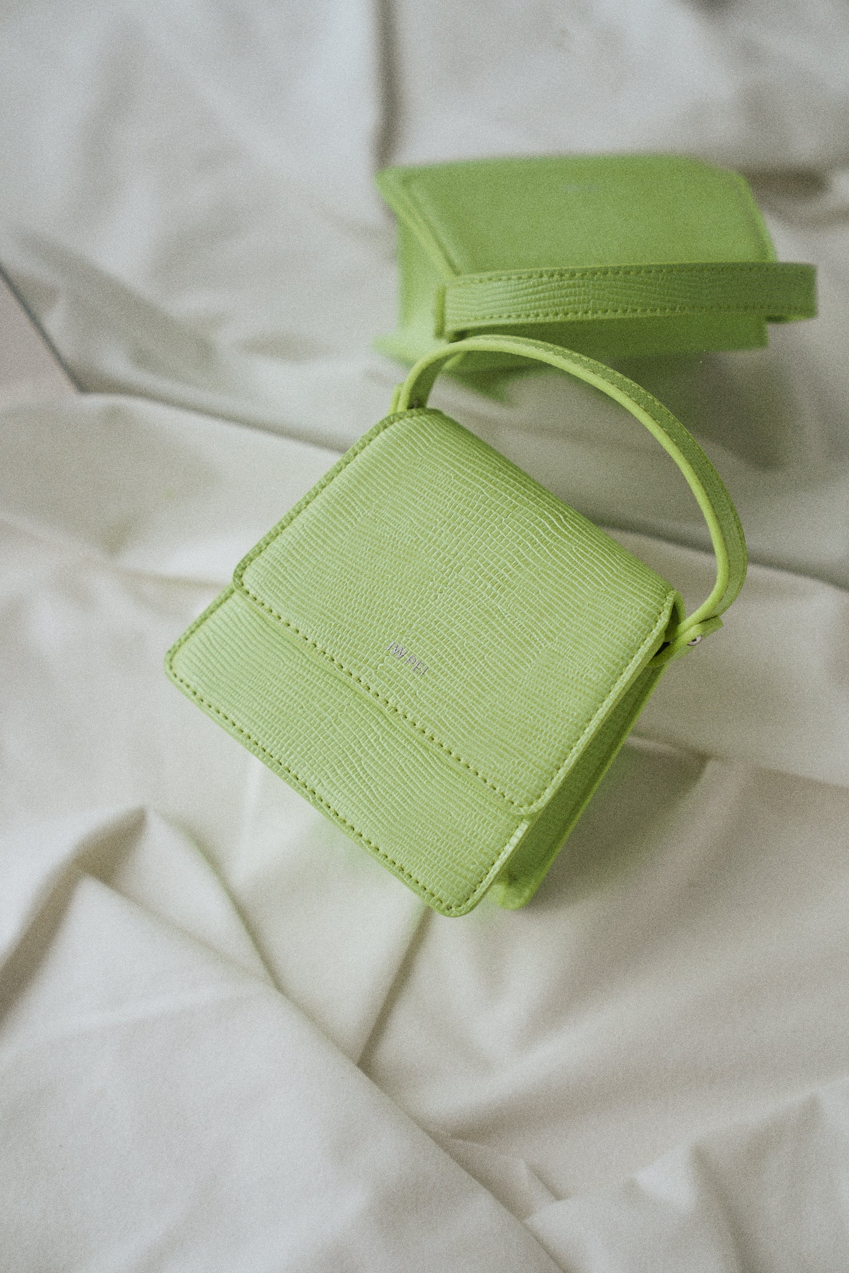 Fae Mini Top Handle Bag - Lime Green Lizard
