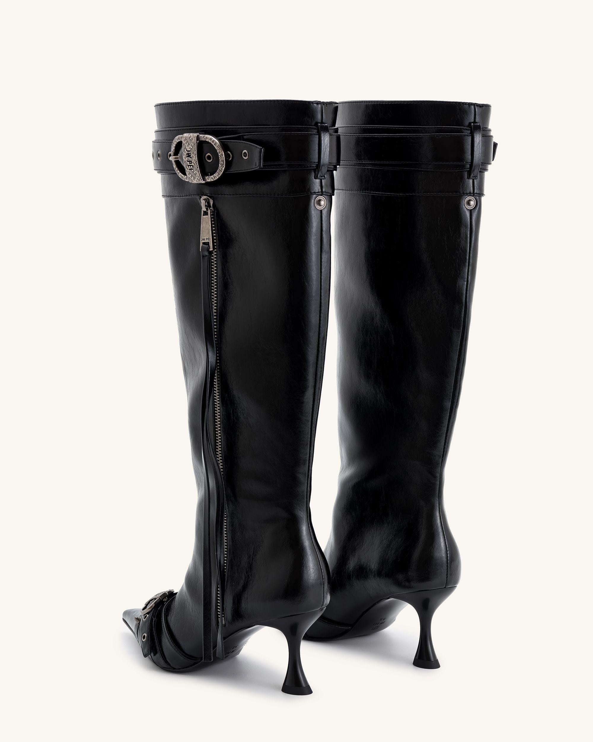 Nico Faux Fur Studded Boot - Black
