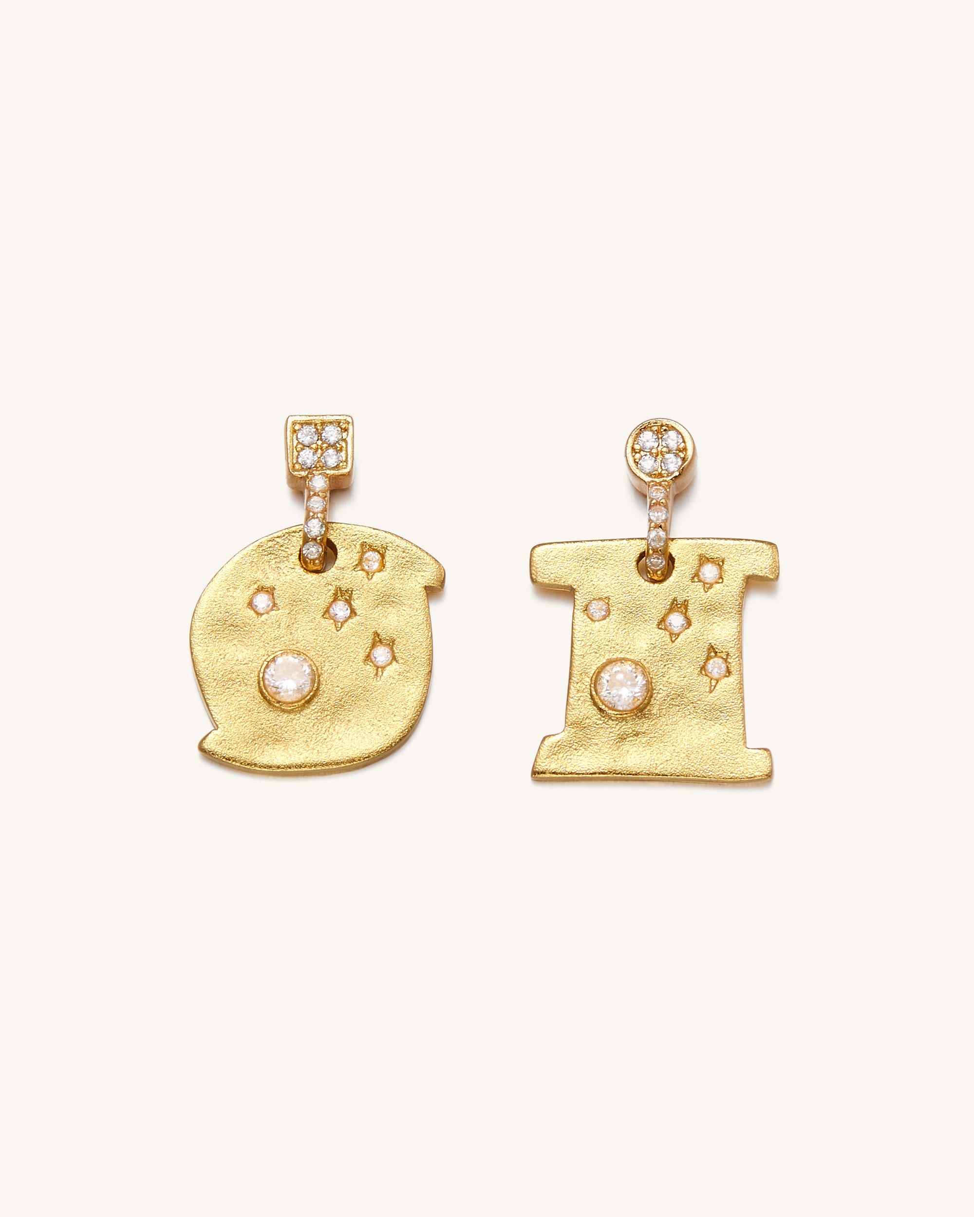 Cosmos Earrings - 18ct Gold Plated & White Zircon