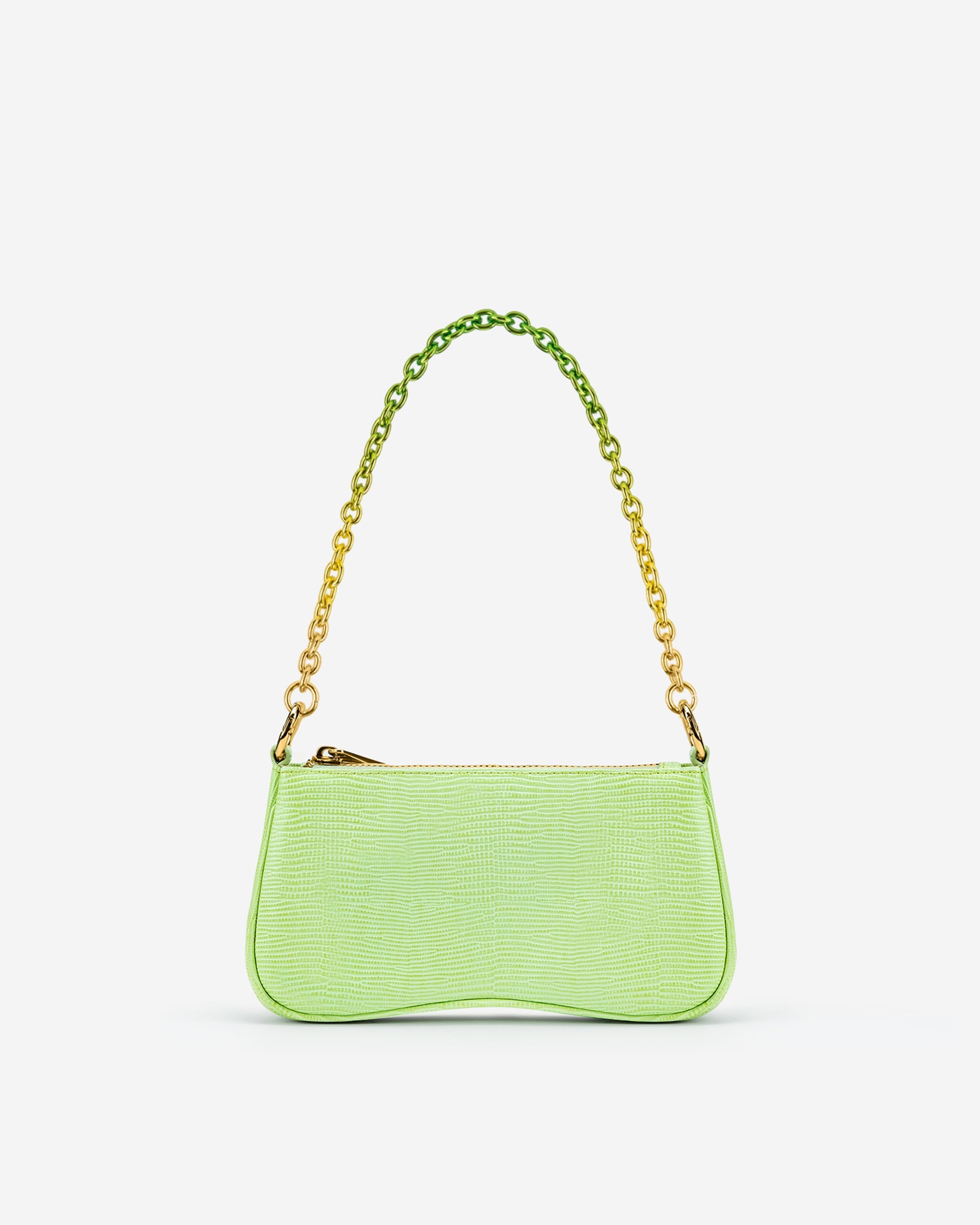 Eva Mini Gradient Chain Shoulder Bag Lime Green Lizard JW PEI Outlet