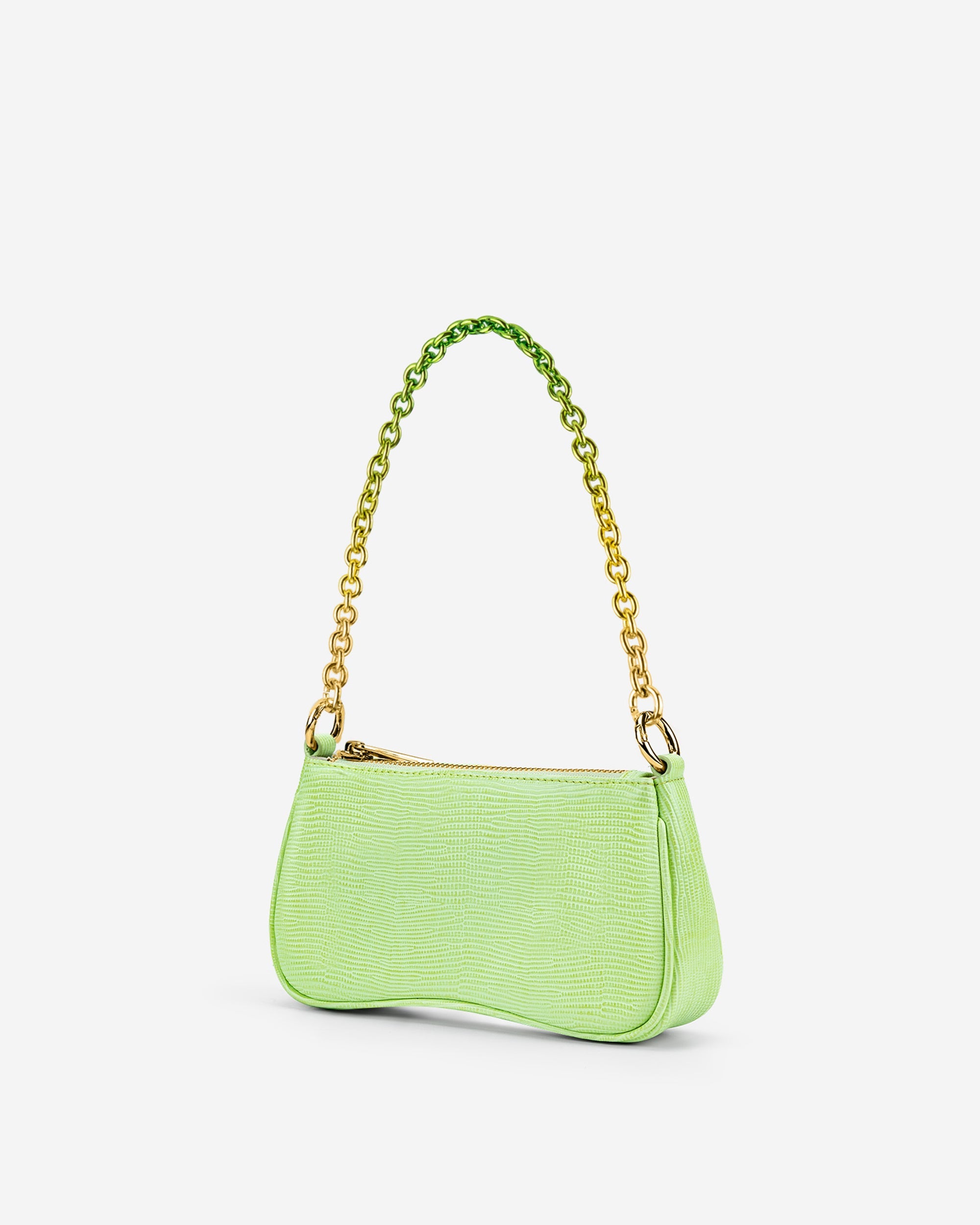 Eva Mini Gradient Chain Shoulder Bag Lime Green Lizard JW PEI Outlet