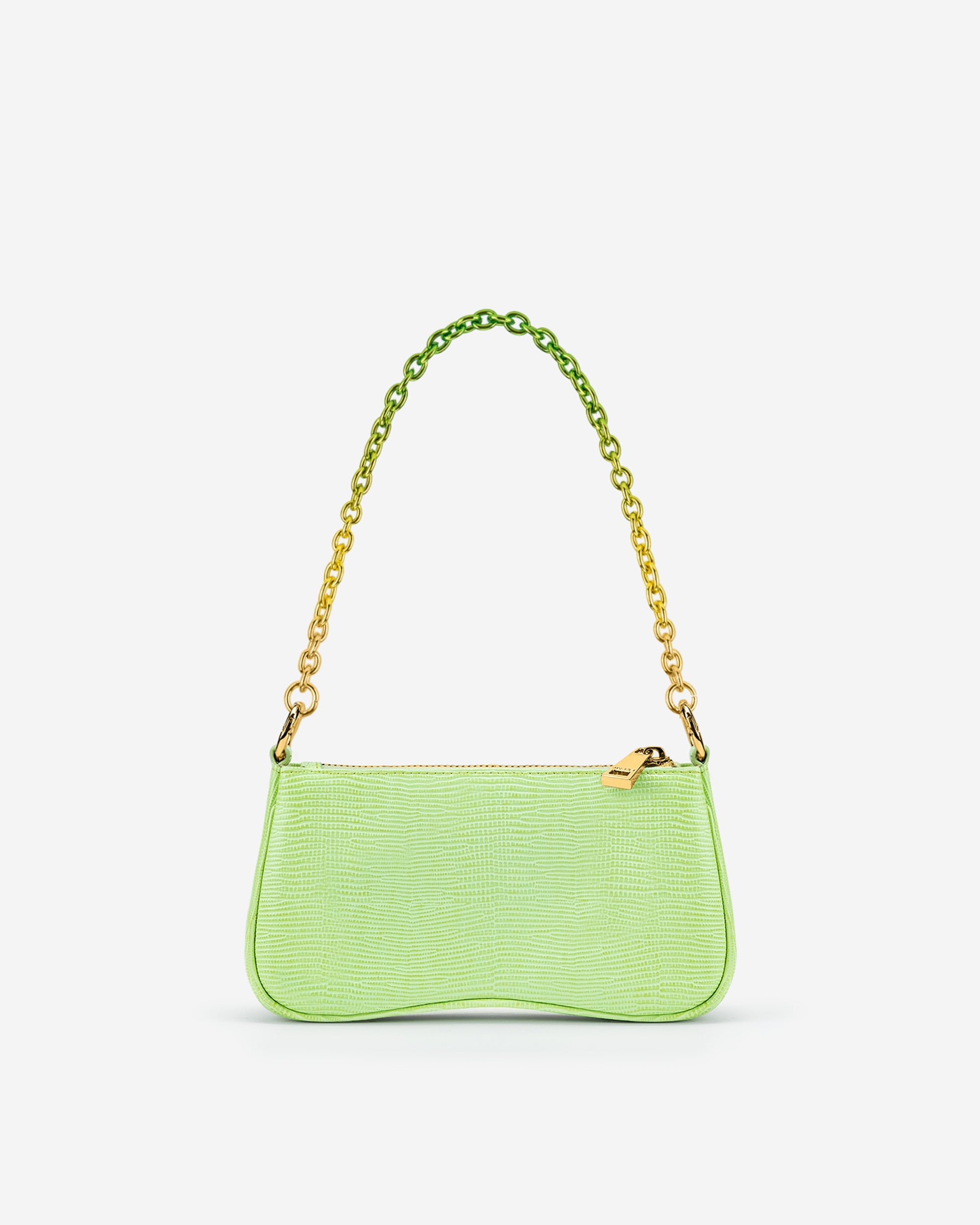 Eva Mini Gradient Chain Shoulder Bag - Lime Green Lizard